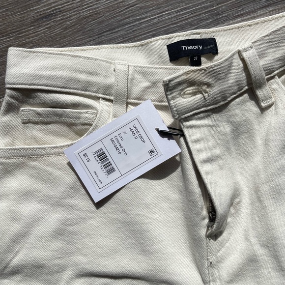 NWT Theory Wide Crop Jean in Dyed Denim Ecru size 27 - Picture 4 of 8